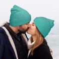 thumbnail image 5 of Gaeub Turquoise Glitter Print Unisex Knitted Hat,Warm Winter Beanie,Unisex Fashion Knit Cuffed Cap,Ski Hat for Men and Women, 5 of 6