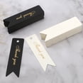 thumbnail image 2 of 50-100pcs Gold Stamping Thank You Paper Card Tags Black White Black Handmade Gift Wrapping DIY Jewelry Packing Wholesale 2X7cm White 50pcs, 2 of 6