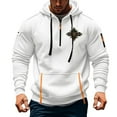 thumbnail image 3 of Jinhomg Quarter Zip Men Hoodies Pullover Trendy Graphic Hooded Sweatshirt Mid Weight Multi Pocket Long Sleeve Athletic Tops Winter Saving White XXL, 3 of 5