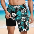 thumbnail image 2 of Stamzod Men's Swimwear Quick Dry Swim Trunks with Compression Liner Summer Beach Bathing Suit Blue O L, 2 of 6
