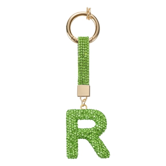 Uxcell Alphabet R Letter Charm Rhinestone Alphabet Charm for Jewelry Making, Light Green