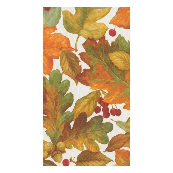 Caspari Autumn Leaves Triple-Ply Napkins 15 Each