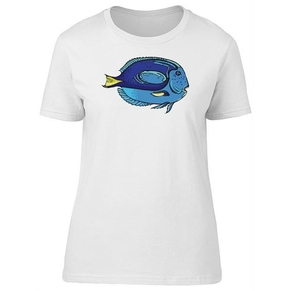 Cute Exotic Blue Fish T-Shirt Women -Image by Shutterstock, Female XX-Large