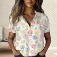 thumbnail image 2 of QASIEATN Women's Shirts Summer Lightweight Blouses Short Sleeve Shirts for Women Collared Casual Tops, 2 of 5