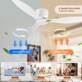 thumbnail image 4 of Witaxima 52" Flush Mount Ceiling Fan No Light, 3 Blades Reversible, 6-Speed DC Motor, Low Profile for Indoor Use, Ancient White Color, Remote Included, 4 of 9