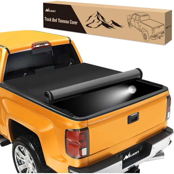 Nilight Soft Roll Up Truck Bed Tonneau Cover Compatible with Chevy Silverado 1500 / GMC Sierra 1500 2014 2015 2016 2017 2018 5.8ft