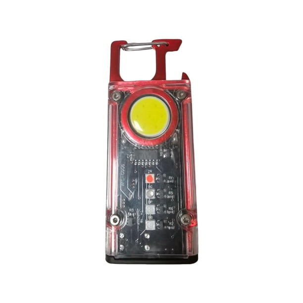 Llavero luz portátil COB 500LM linterna de bolsillo para acampar pescar rojo