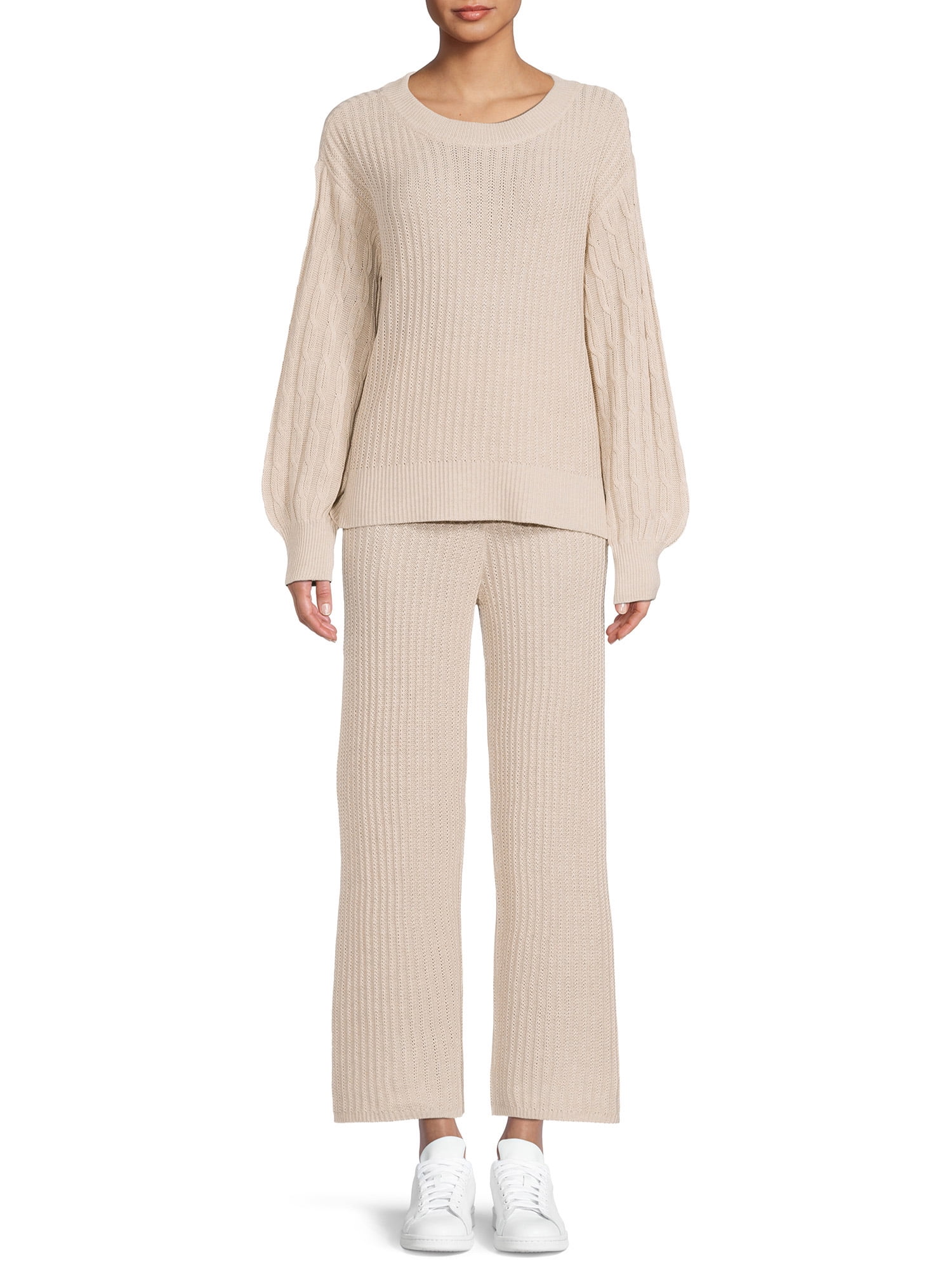 Time and Tru Women's Waffle Top and Pants, 2Piece Set