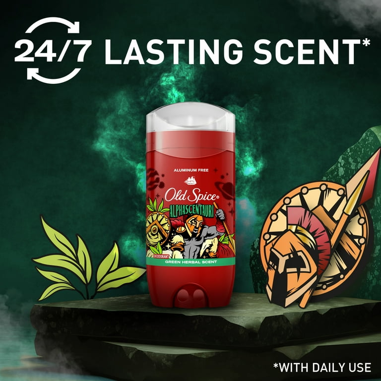 Old Spice Aluminum Free Deodorant for Men, Alphascentauri, Green