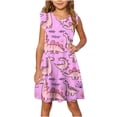thumbnail image 2 of LOVZFMLL Robe d'Été Sans Manches à Bretelles pour Tout-Petites Filles, Imprimé Graphique, Vêtements pour Enfants, 2 of 8