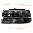 thumbnail image 2 of Fits For 1999-2002 Silverado/00-06 Suburban Clear Lens Black Housing Headlights, 2 of 12