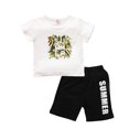 thumbnail image 1 of Boy?s 2Pcs Clothes Set, Flower Printed Short Sleeve T-shirt with Short Pants, 1 of 9