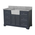 thumbnail image 4 of Zelda 60" Single Farmhouse Bathroom Vanity with Powder Gray Cabinet and Carrara Marble Top, 4 of 6