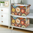 thumbnail image 2 of Yayeee Foldable Storage Basket for Shelves with Handles Waterproof Cloth Bins, Blooming Flowers, 2 of 7
