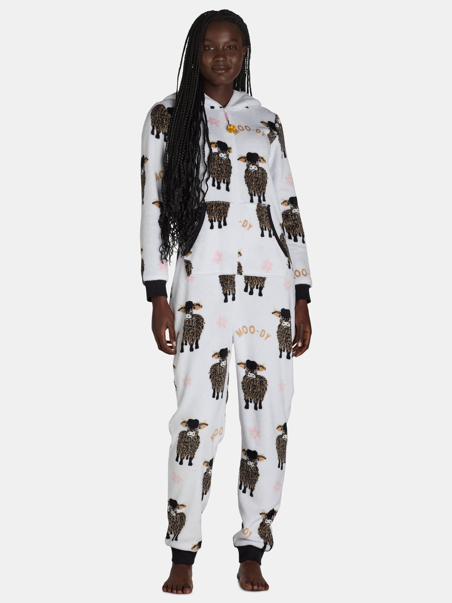 Holiday Time Women’s Cow Union Suit with Hood, Sizes XS-3X
