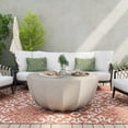 thumbnail image 5 of Newboti Furniture 35.43" Modern Outdoor and Indoor Waterproof Coffee Table, Durable MgO Cement Design, Suitable for Terraces, Gardens, Backyards and Living Rooms ( White) BN.8944, 5 of 12