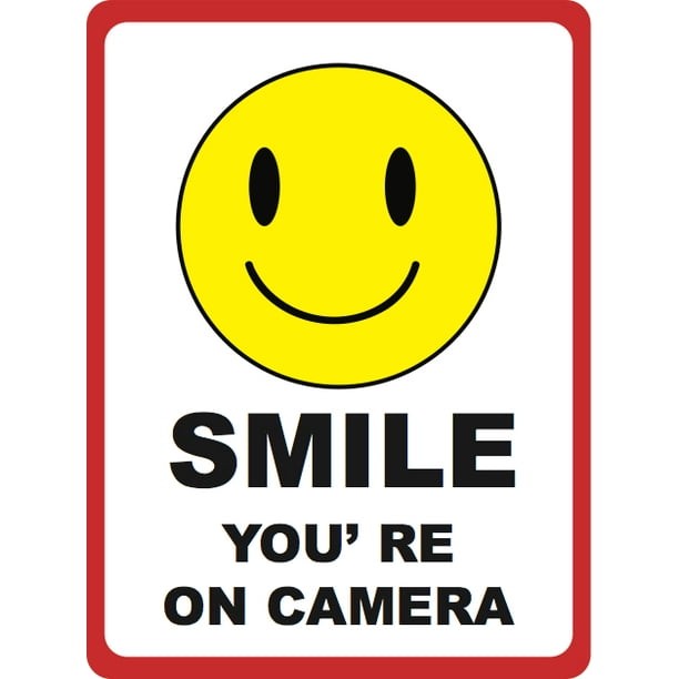 Smile Youre on Camera Sign - Under Surveillance Signs - Aluminum Metal -  Walmart.com - Walmart.com