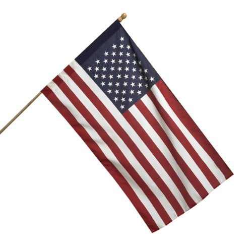 All American Series 2.5 x 4 Foot Polycotton US American Flag Kit with 5-Foot...
