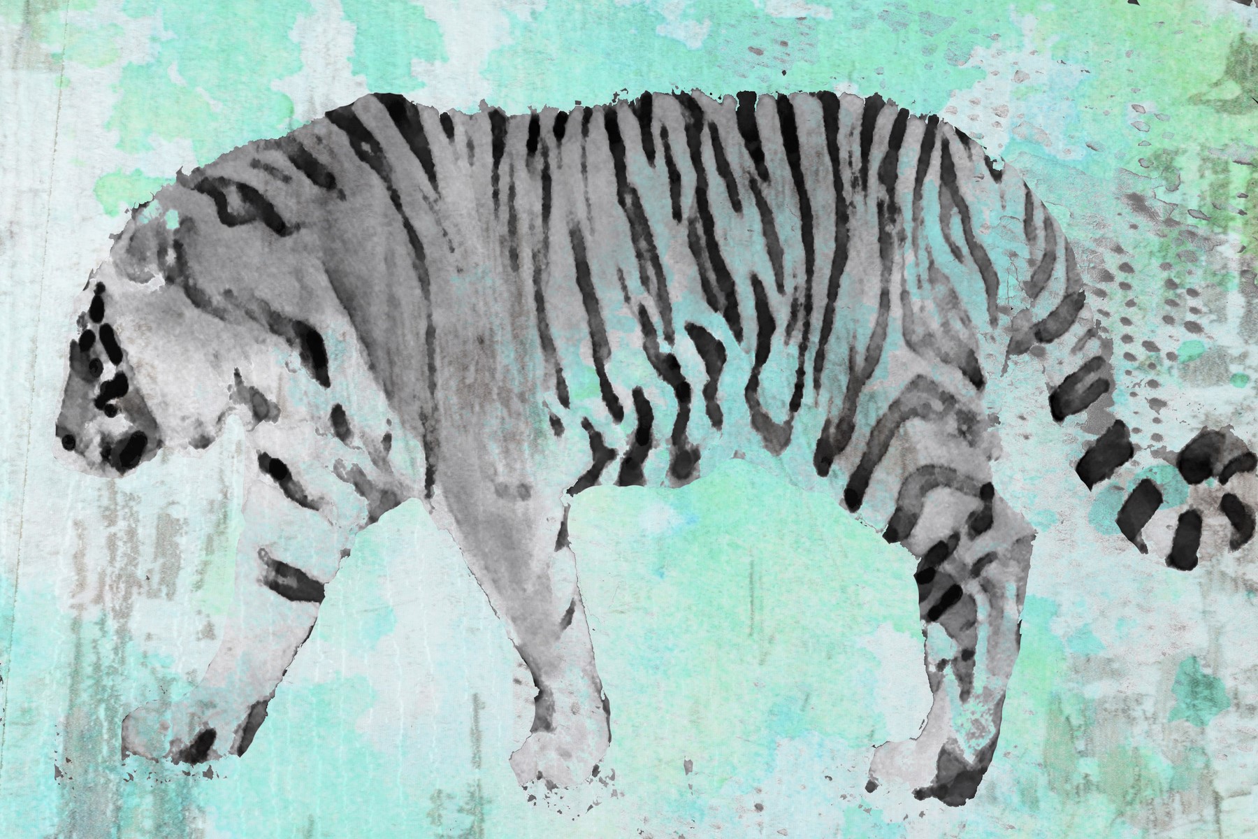 "White Tiger" Painting Print on Wrapped Canvas