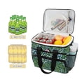 thumbnail image 2 of FORMRS Insulated Cooler Bag 24 Cans Capacity Soft Leakproof Lunch Box with Side Pockets, Blue Wildflower Pattern, 2 of 7