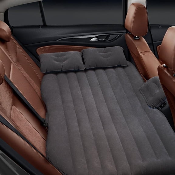 Car Camping Mattress, Portable Travel Sleeping Bed Inflatable Mattress - Air Bed for Car Universal SUV with Two Air Pillows, Black