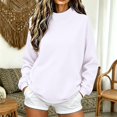 thumbnail image 3 of Kaondbfi Mock Neck Sweatshirt Women Fall Oversized Turtleneck Pullover Fleece Long Sleeve Sweatshirts Tops Womens Essentials Fashion Clothing, 3 of 6