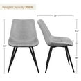 thumbnail image 3 of Topeakmart Faux Leather Dining Chairs with Metal Legs, Set of 4, Gray, 3 of 7