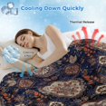 thumbnail image 3 of Boho Flower, Cooling Blanket, Lightweight Breathable Summer Throw Blanket with Double Sided Cold Effect, Colorful Tribal Geometric Abstract Picnic Beach Blankets Bed Sheet for Hot Sleepers 30"x40", 3 of 8
