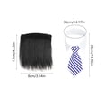 thumbnail image 3 of Pet Wig with Ties Funny Hairpiece Bowtie for Cats Dogs Party Photo Prop,Blue, 3 of 6