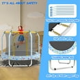 thumbnail image 4 of Toddler Trampoline with Safety Enclosure Net, Segmart Mini Trampoline with Cartoon Basketball Hoop, Recreational Trampoline with No-Gap Safe Design, Birthday Gifts for Boys & Girls, 4 of 7