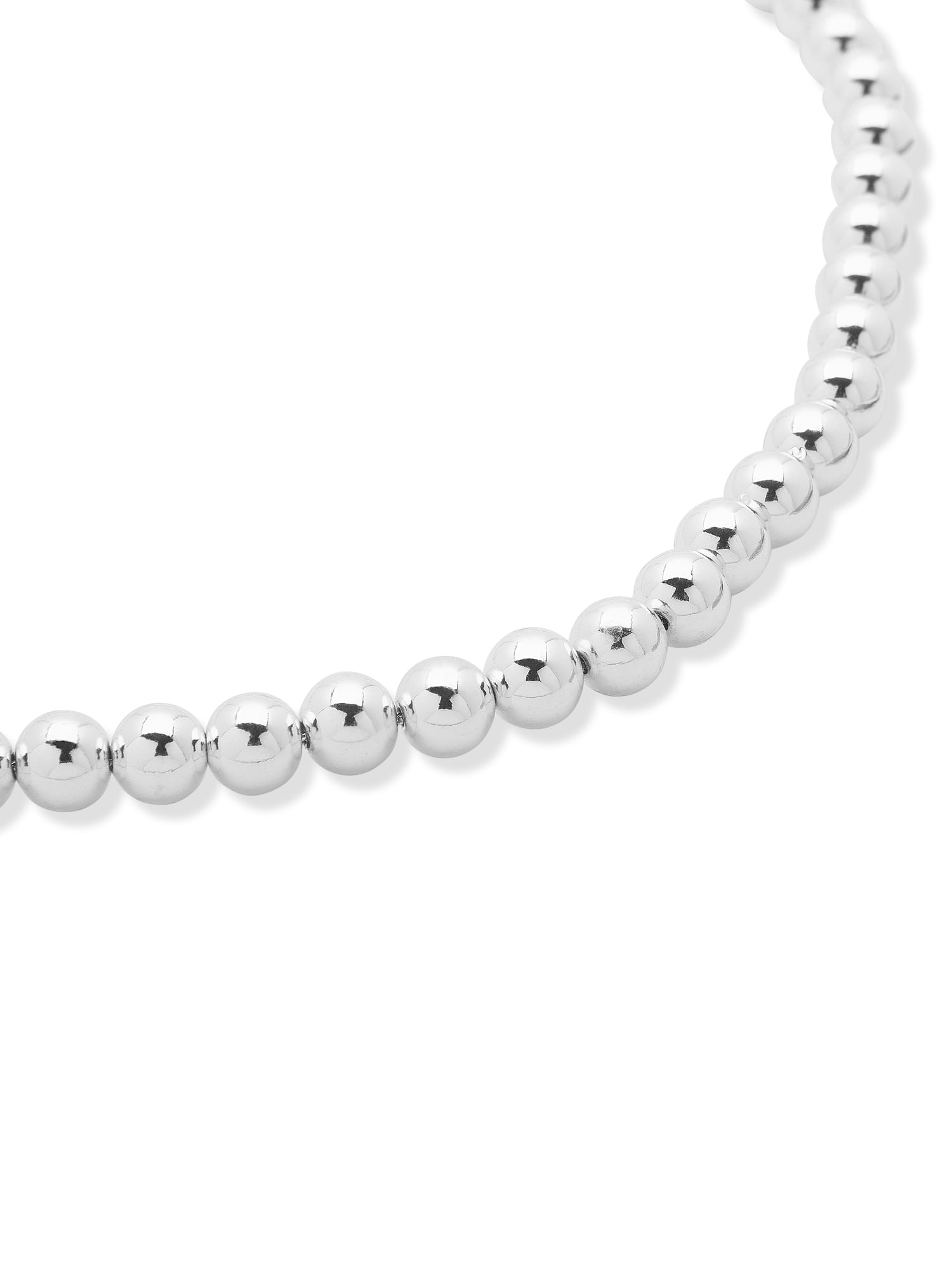 Chaps Women's Silver Tone Metal Bead Collar Necklace, 18