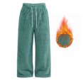 thumbnail image 7 of Women's Fleece Pajama Pants Mid Weight Warm Lounge Bottoms Drawstring Elastic Waist Casual Soft Sleepwear, 7 of 7