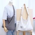 thumbnail image 3 of Bolso de lona artístico moderno para mujer, sencillo, de gran capacidad, portátil, bandolera de hombro, bolso de lona retro combinable, 3 of 6