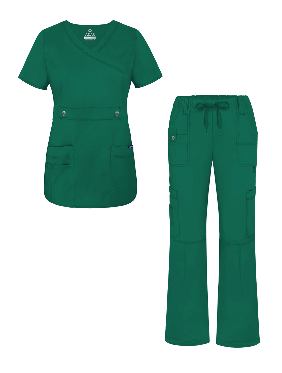 Adar Adar Active Classic Scrub Set For Women Crossover Top and