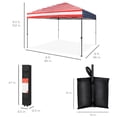 thumbnail image 2 of 8x8ft Instant Portable Shelter, 1-Person Setup Pop Up Canopy Tent w/ 1-Button Push, Case, 4 Weight Bags for Pool, Beach, Fishing, Hiking, Camping, Picnic- Dark Blue, 2 of 5