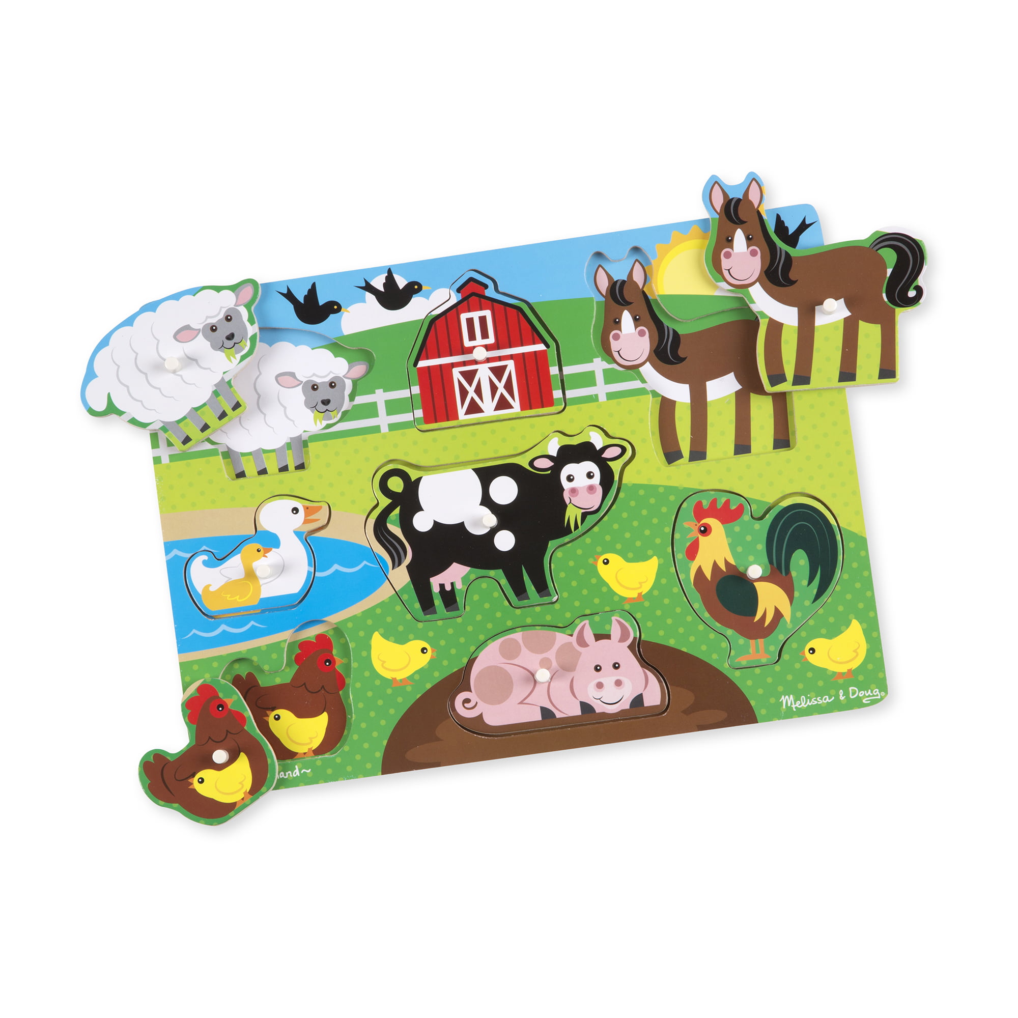 Melissa & Doug Farm Animal Peg Puzzle 8pcs for sale online 