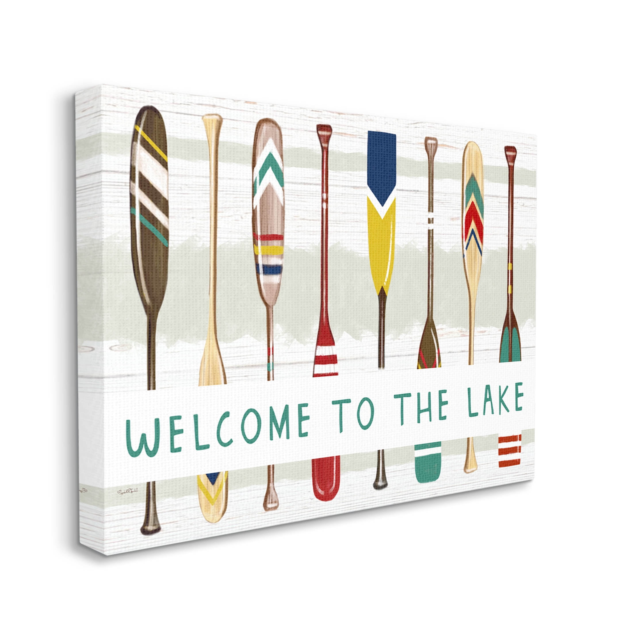 Stupell Industries Lake House Welcome Boat Paddles Graphic Art Gallery Wrapped Canvas Print Wall Art, Design by Elizabeth Tyndall