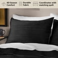 thumbnail image 2 of Mainstays Soft Velvet Stripe Quilted Pillow Sham, Rich Black, King, 2 Pack, All Ages, 2 of 7