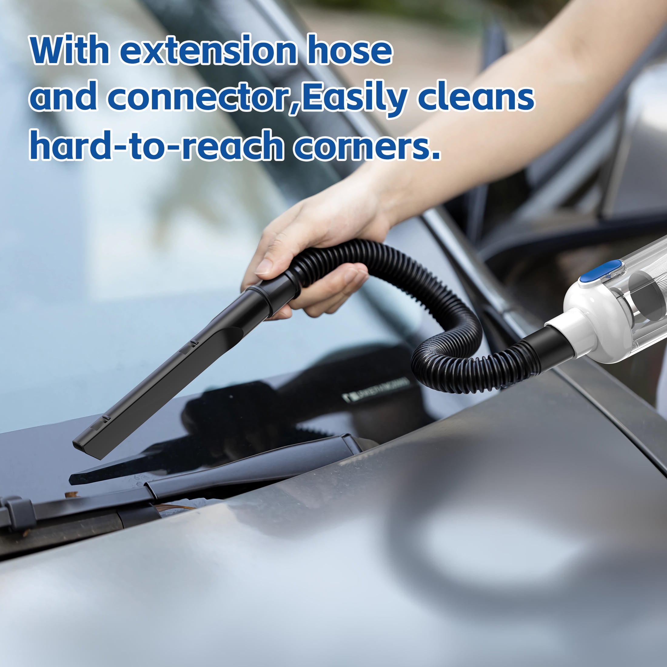 SIMWAL Handheld Vacuum, Car Vacuum Cleaners Cordless 9500PA Powerful Suction, Portable Hand Held Vacuum with LED Display Multiple Accessories for Car,Office and Living Room Cleaning White