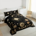 thumbnail image 3 of Feelyou Hippie Sun Moon Queen Comforter Set, Dreamy Western Constellation Bedding Sets, Jungle Flower Plant Reversible Bedding Comforter Set, Breathable Home Decor, 3pcs, 3 of 8