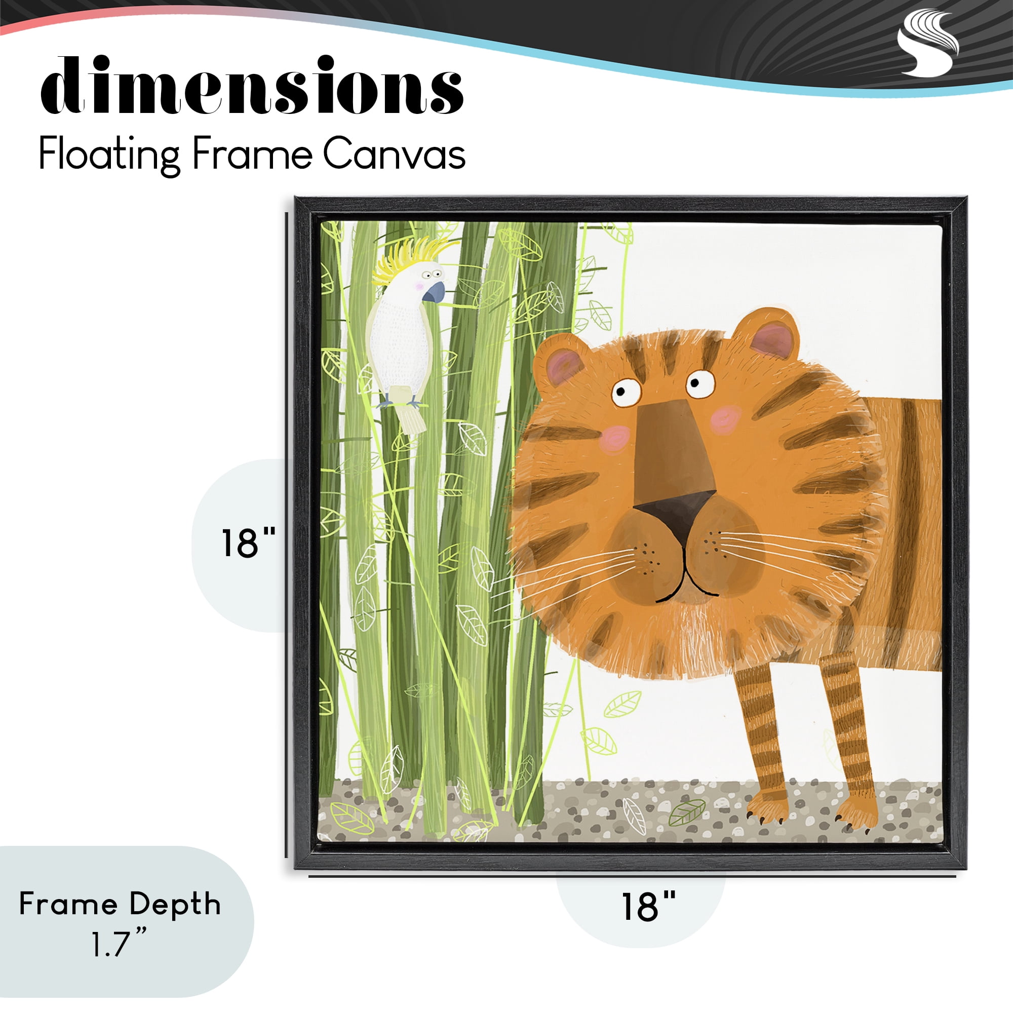 Stupell Industries Bamboo Trees & Tiger Black Framed Floater Canvas Wall Art, design by Carla Daly
