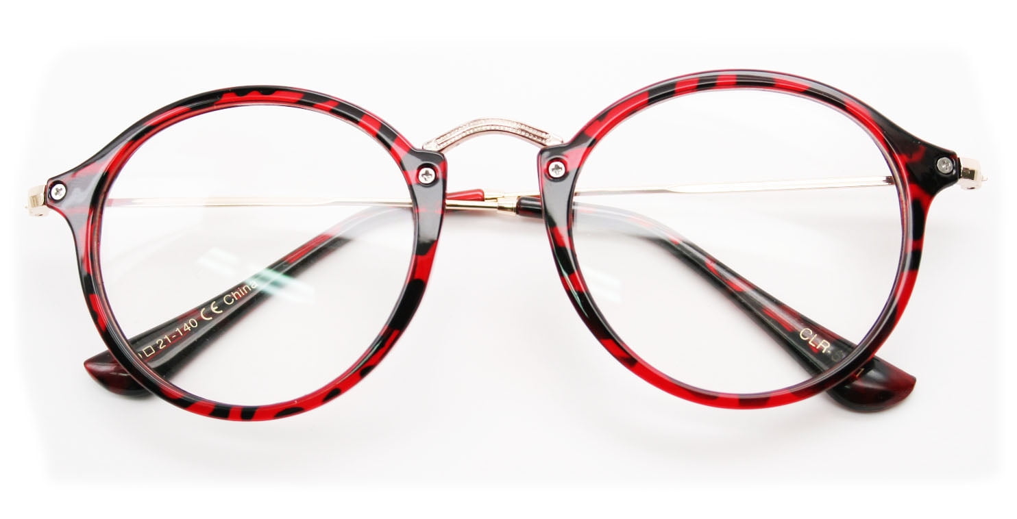 Round Clear Lens Glasses Retro Dapper Cat Eye Frame Vtg Men Women's Geek Hipster 