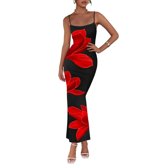Vestido PRETTYGARDEN Sexy Floral Maxi de Tul Negro XXL