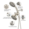 thumbnail image 2 of Shower Head，Shower System with Tub Spout Rain Shower Tub Set, High Pressure Dual 2 in 1 Shower Combo Faucet with Valve,Brushed Nickel, 2 of 4