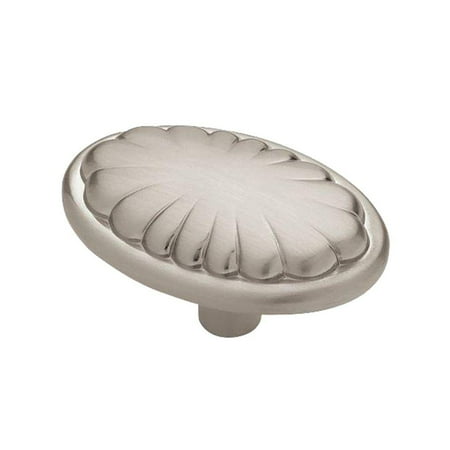 - (20-Pack) Shell 1-5/8 in. Satin Nickel Oval Cabinet Knob