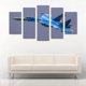 thumbnail image 2 of Cuadro Decorativo Avión Sukhoi Camuflaje Azul Juego De 5 Piezas 150x80cm Ideal Para Sala Oficina Moderna, 2 of 5