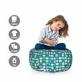 thumbnail image 2 of Dessert Storage Toy Bag Chair, Continuing Print of Colorful Donuts with Sprinkles Tasty Comfort Food, Stuffed Animal Organizer Washable Bag, Large Size, Teal and Multicolor, by Ambesonne, 2 of 3