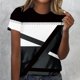 thumbnail image 5 of Tops Cortos para las Mujeres, Estampado Cuello Redondo Camiseta de Manga Corta, Moda Casual Blusa de Poliéster Ligero, 5 of 8