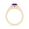 thumbnail image 2 of ANGARA Natural Oval 2.28 ct Amethyst Ring with Flush-Set Diamonds in 14K Yellow Gold for Women (Size-10x8mm) | February Birthstone, Anniversary, Jewelry Gift for Women | Natural Amethyst Ring, 2 of 9