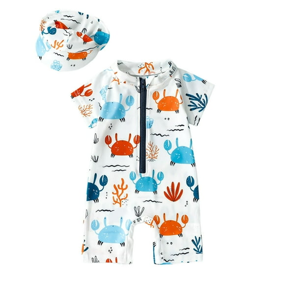 Gubotare Baby Swim Suit One Piece Girls Swimsuit UPF 50 UV Swimwear with Zipper Size 12-18 Months (Sky Blue,12-18 Months)